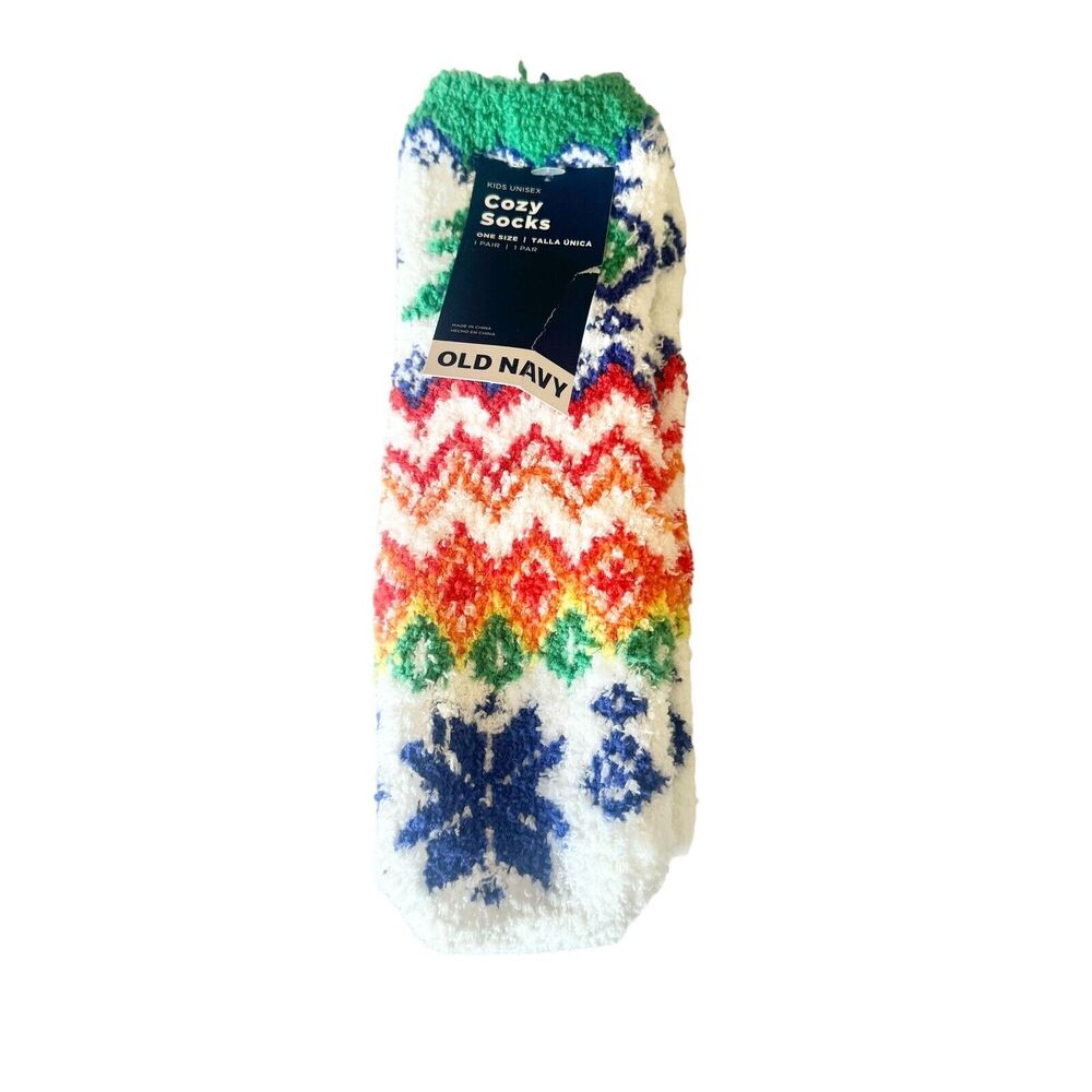 Old Navy Kids Unisex Cozy socks non slip one Size Christmas Holiday Soft